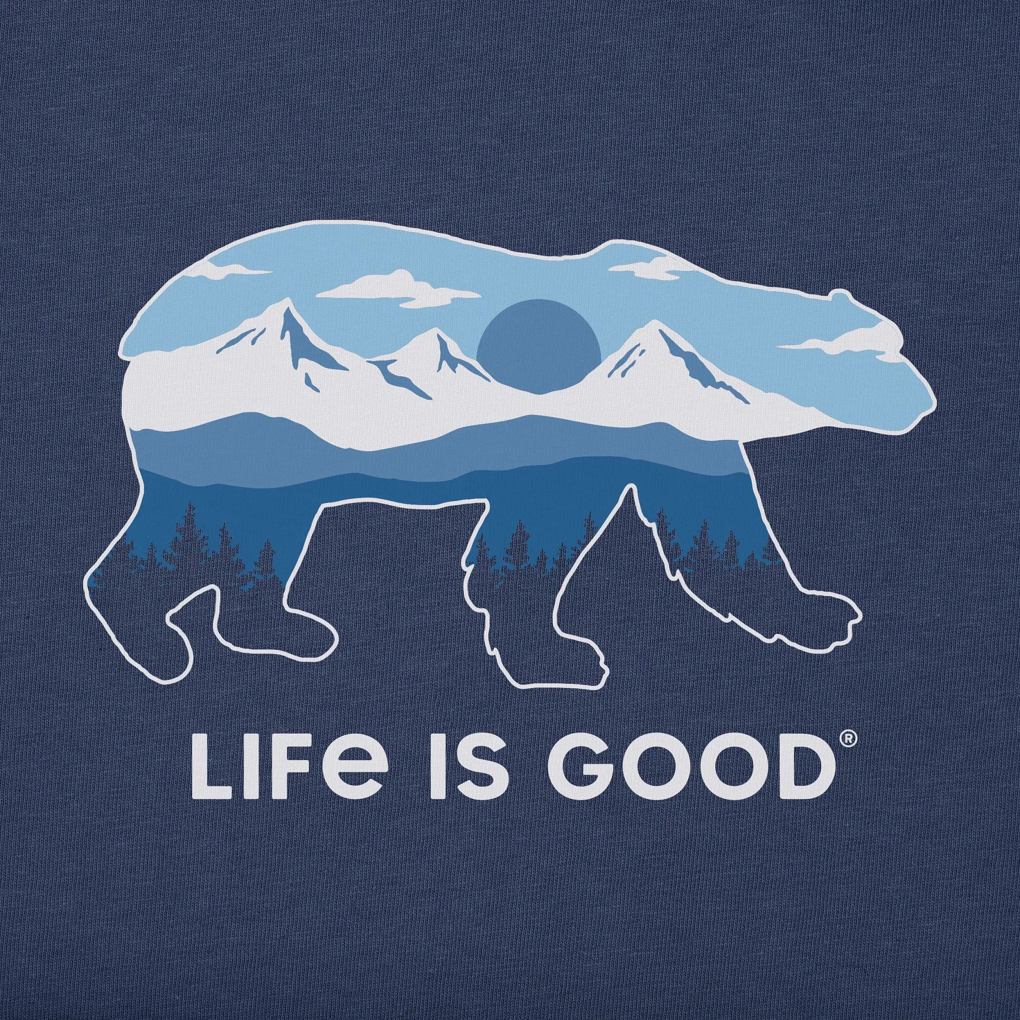 Men's Polar Bear Landscape Long Sleeve Crusher Tee Life is Good