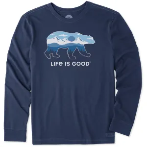 Men's Polar Bear Landscape Long Sleeve Crusher Tee Life is Good