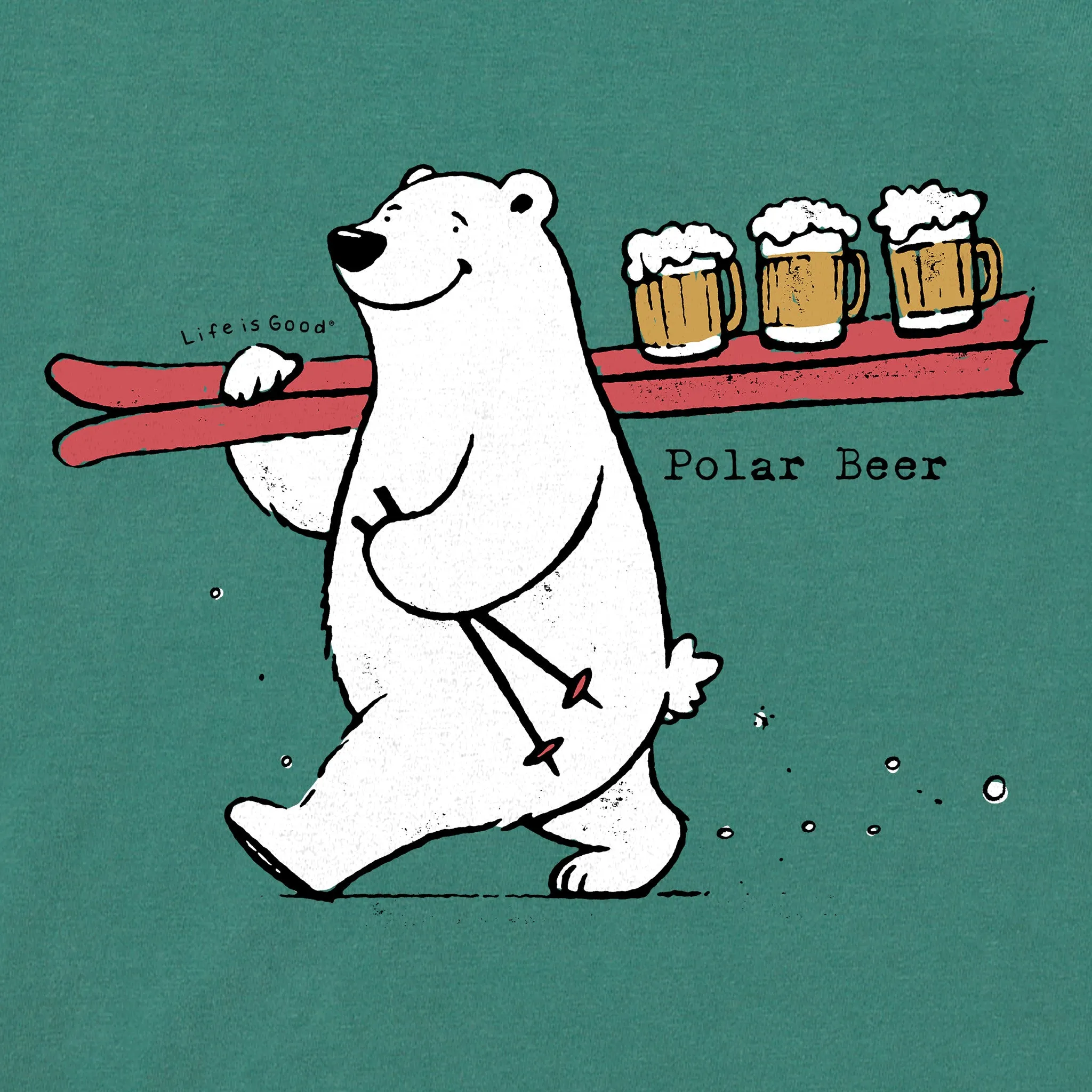 Men's Polar Beer Ski Beer Serve Short Sleeve Crusher Tee Life is Good