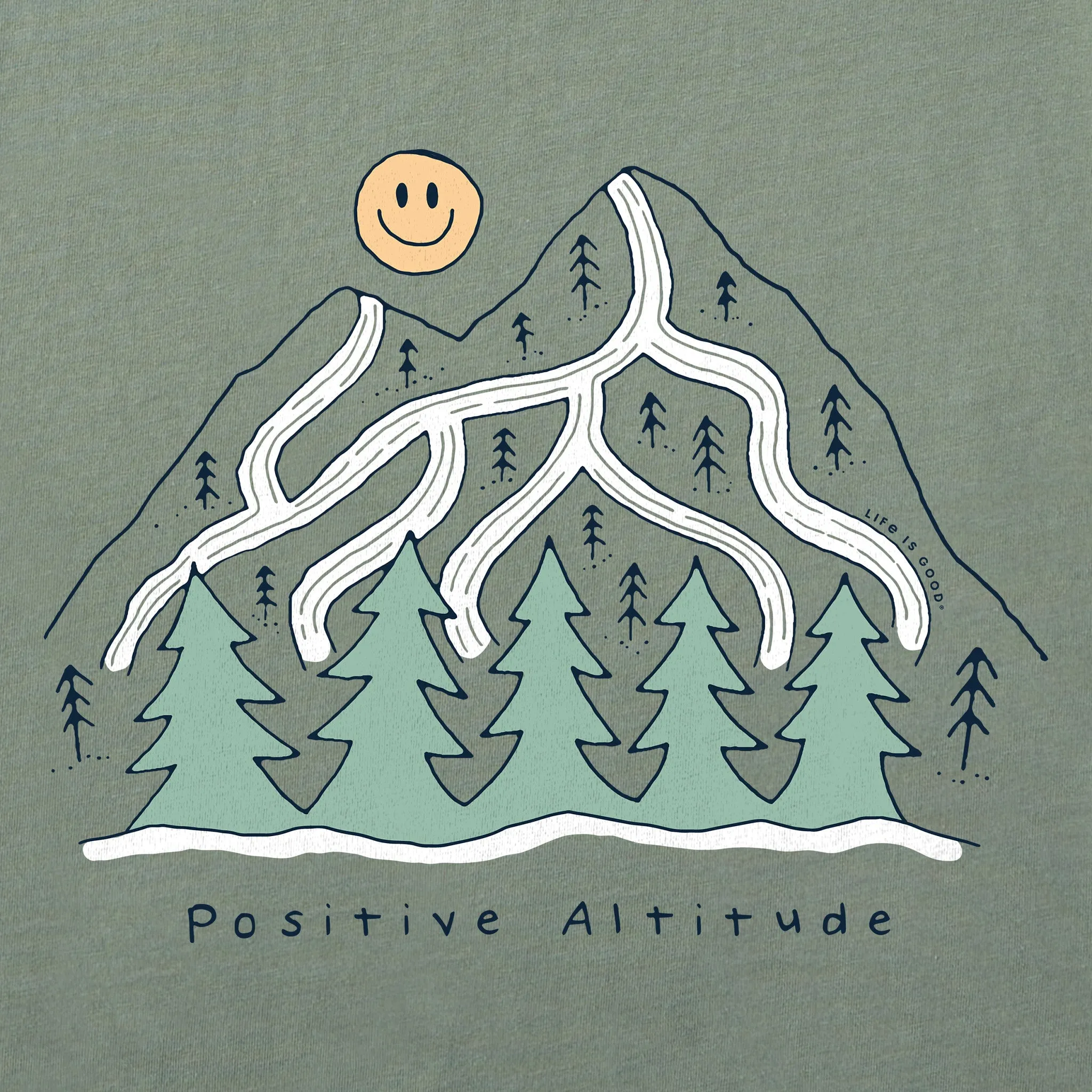 Men's Positive Altitude Mountain Short Sleeve Crusher Tee Life is Good