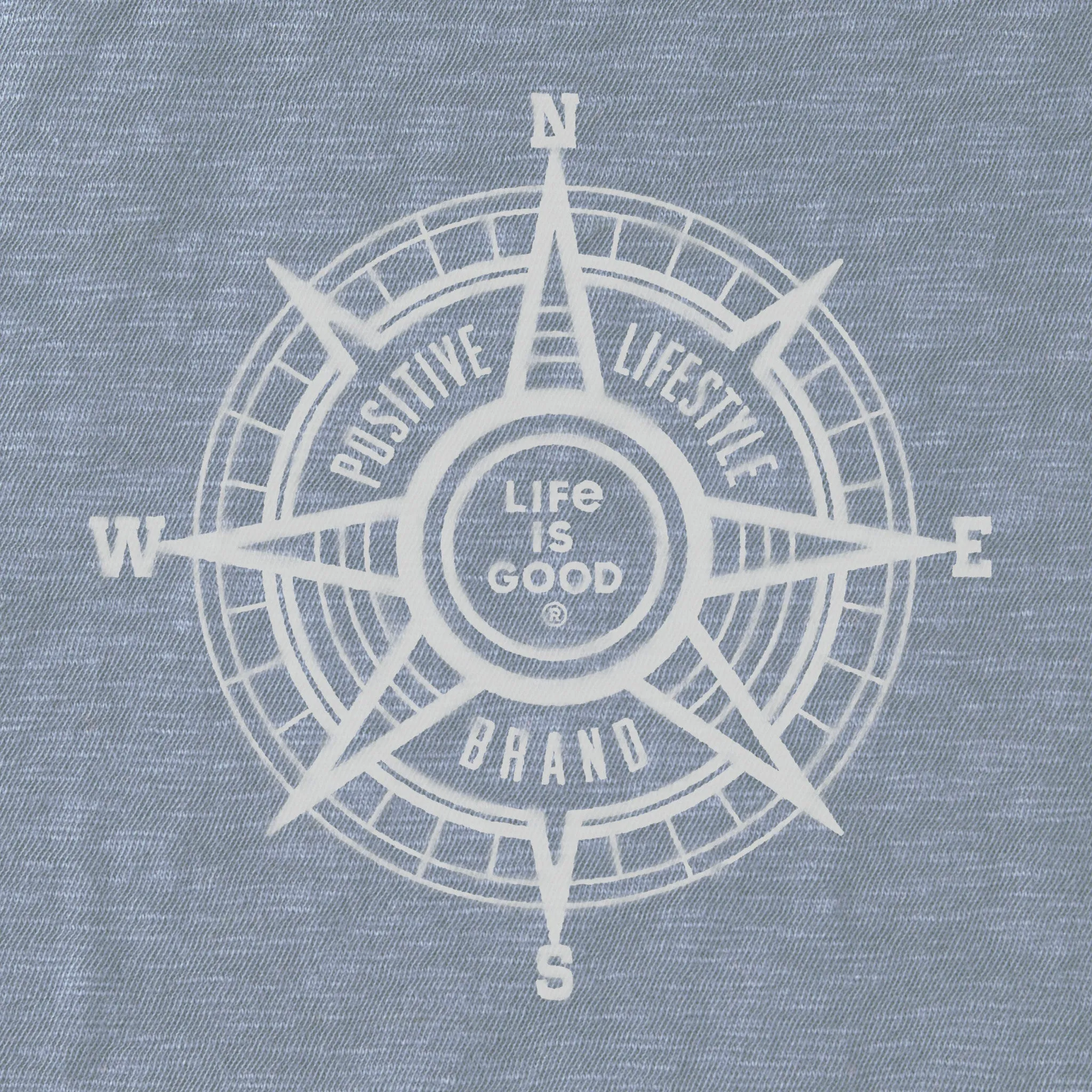 Men's Positive Compass Textured Slub Tee Life is Good