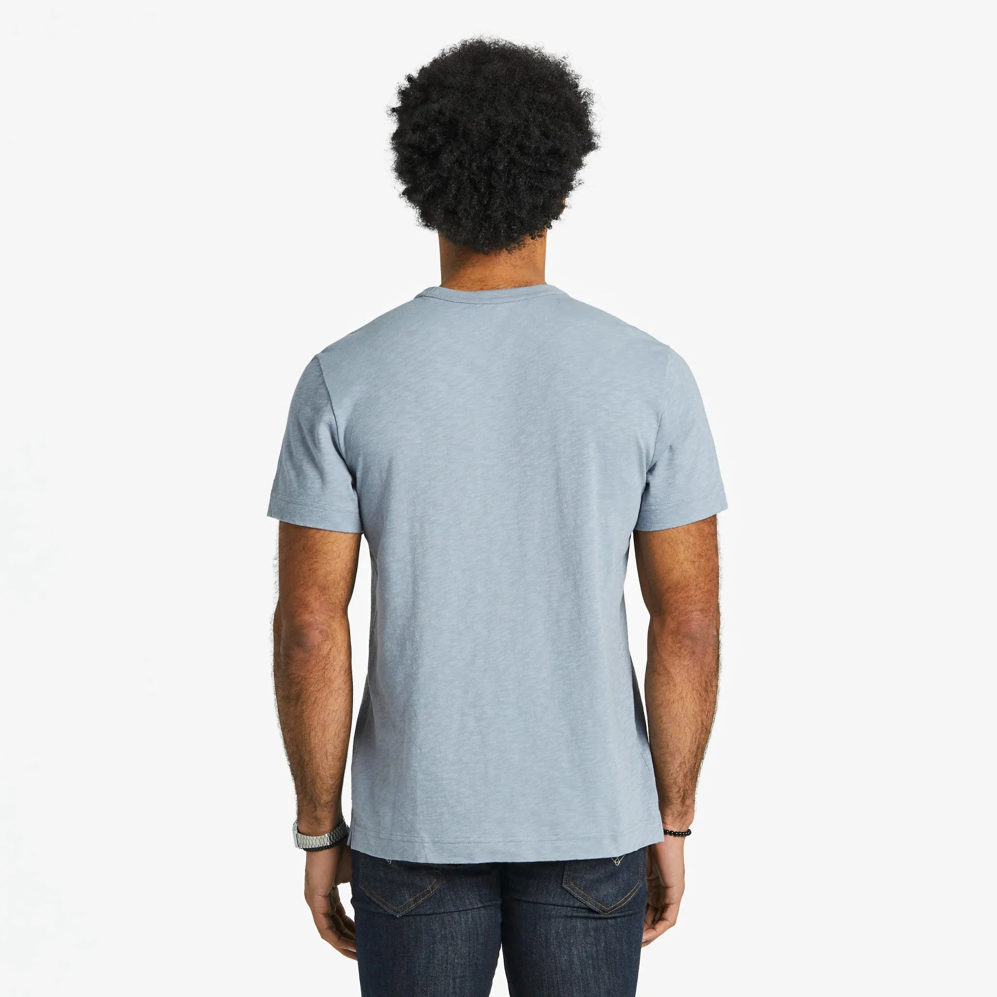 Men's Positive Compass Textured Slub Tee Life is Good