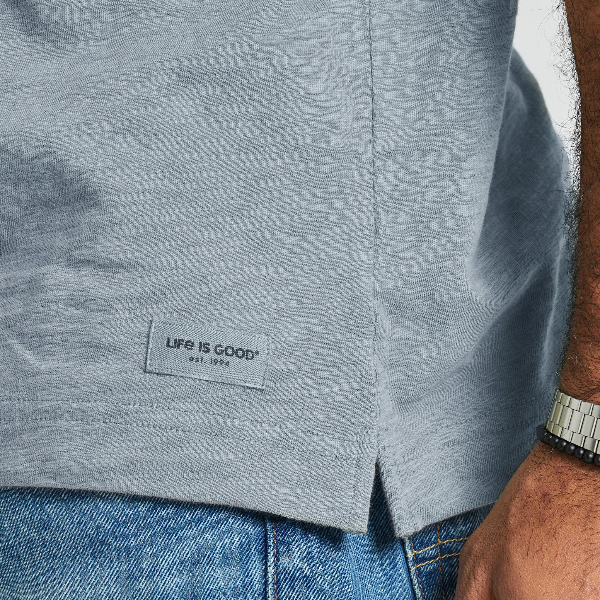 Men's Positive Compass Textured Slub Tee Life is Good