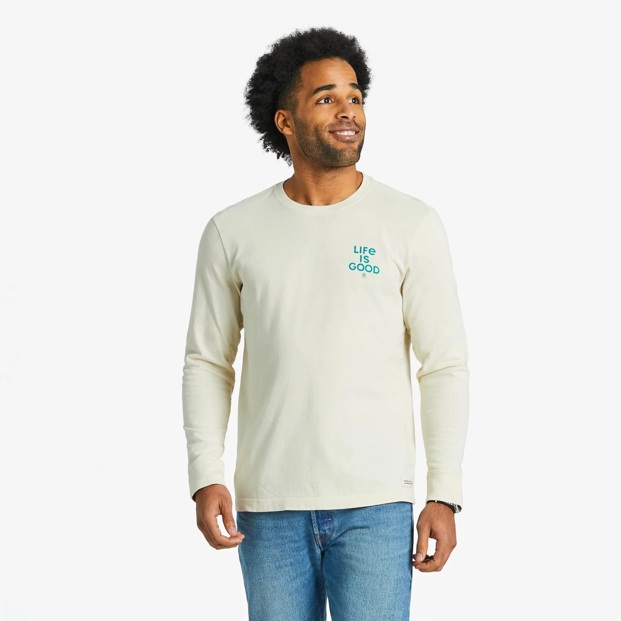 Men's Radiating Sun Long Sleeve Crusher Tee Life is Good