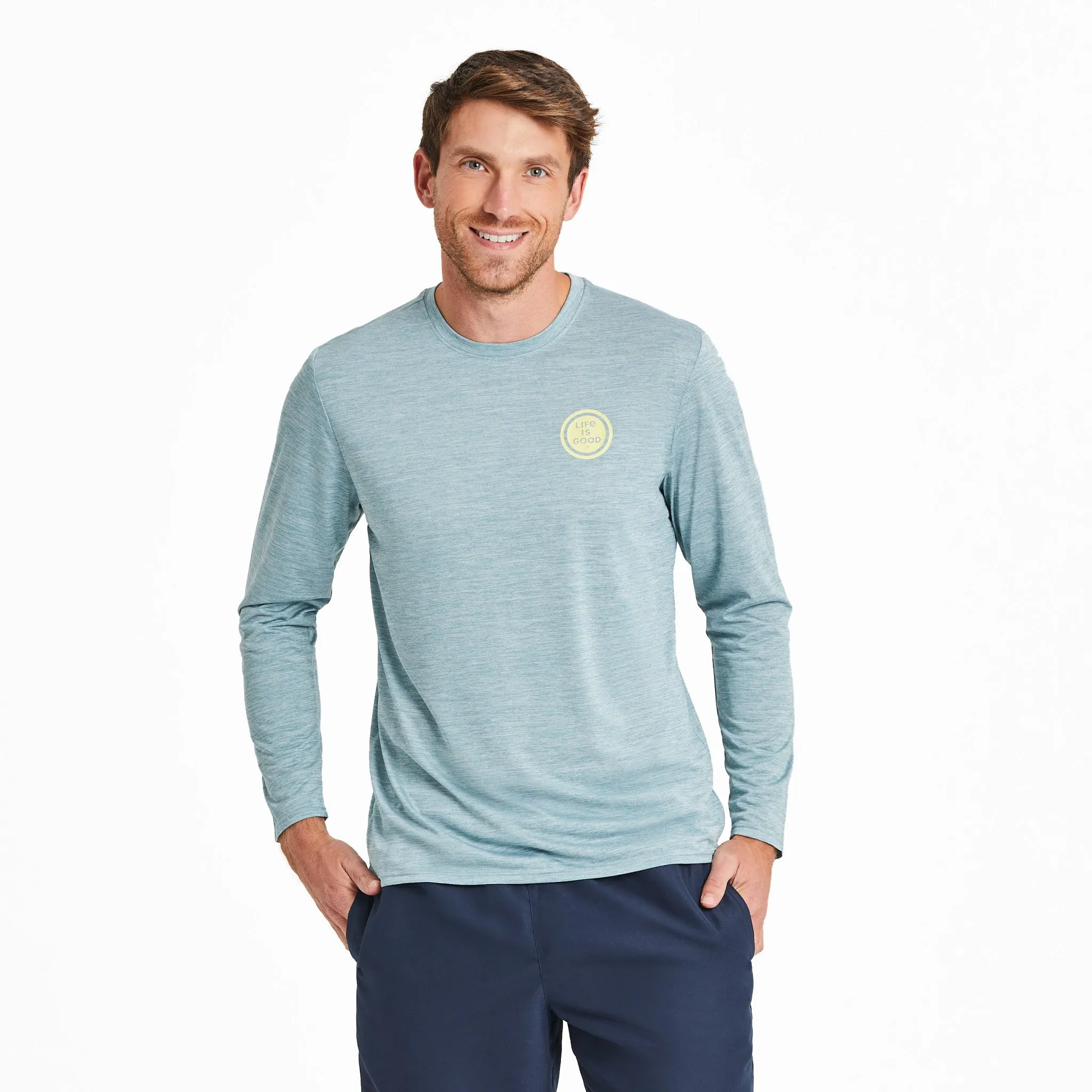Men's Radiating Sun Long Sleeve Sun Crusher Tee Life is Good