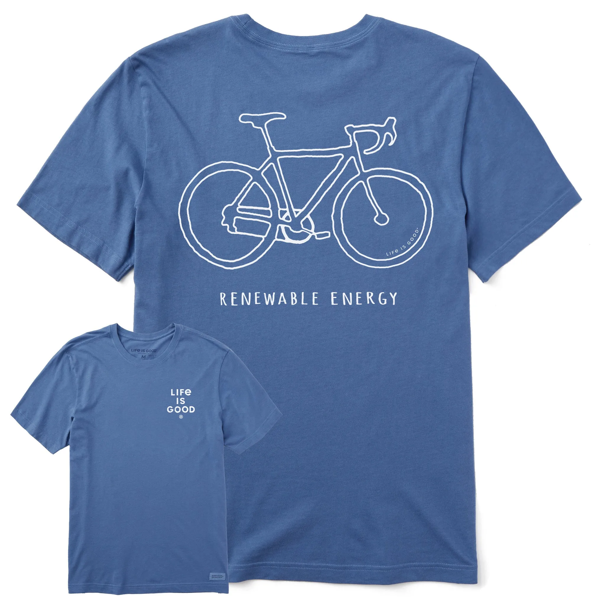Men's Renewable Energy Bike Short Sleeve Tee Life is Good