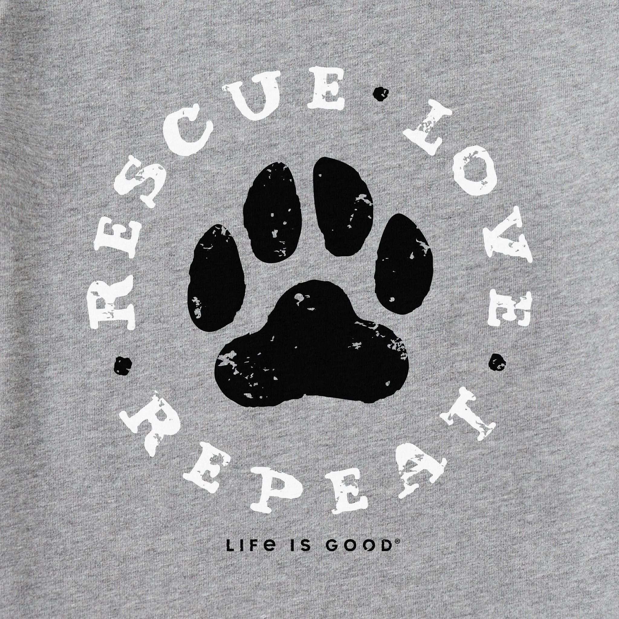 Men's Rescue Love Repeat Paw Short Sleeve Crusher Tee Life is Good