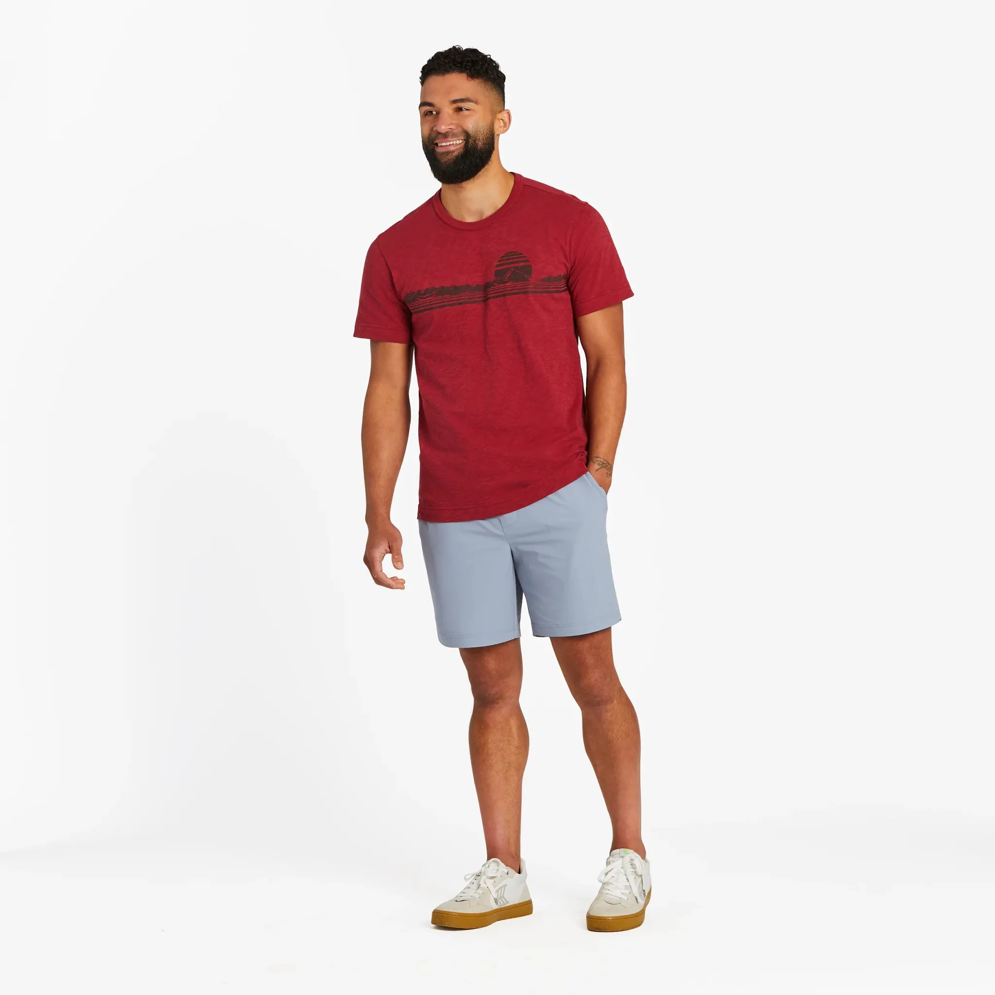 Men's Retro Mountainscape Textured Slub Tee Life is Good