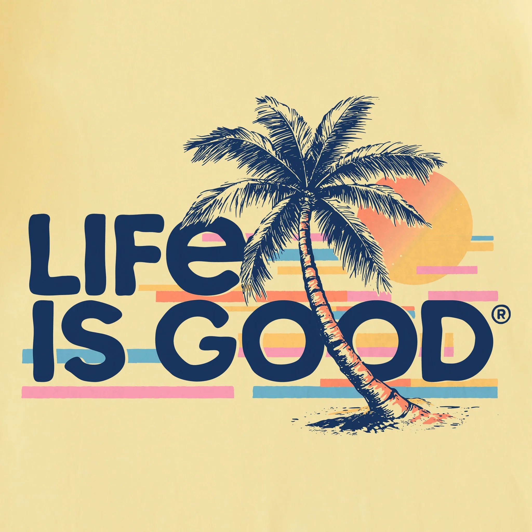 Men's Retro Palm Beach Short Sleeve Crusher Tee Life is Good