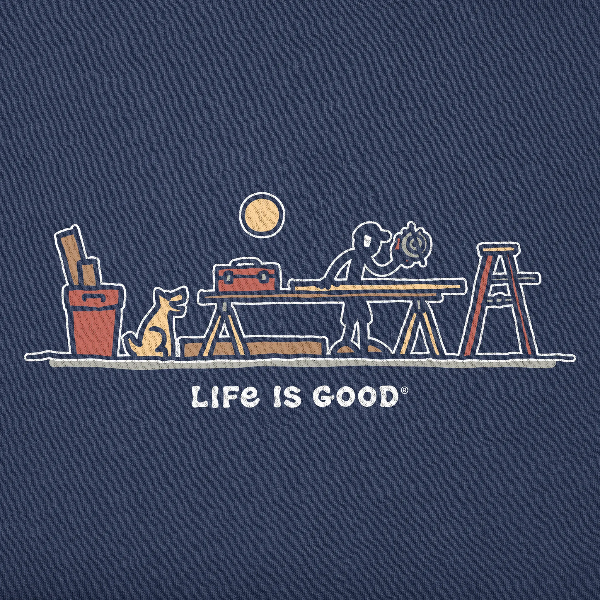 Men's Rocket & Jake Woodwork Vista Short Sleeve Crusher-LITE Slim Fit Tee Life is Good