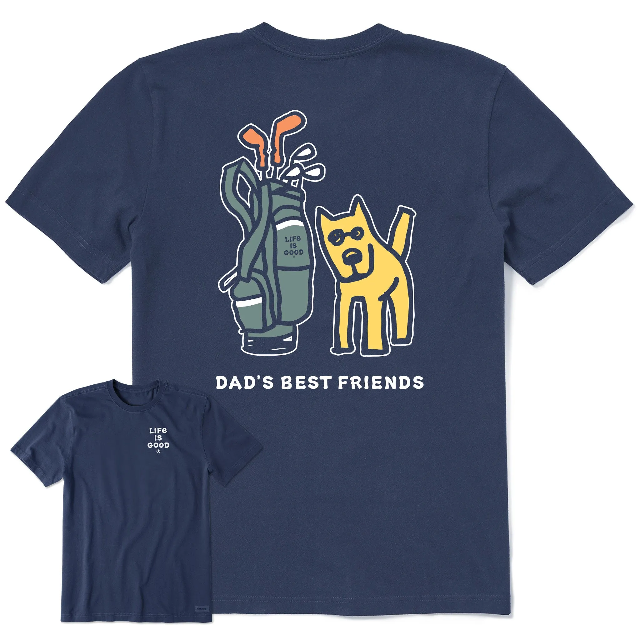 Men's Rocket Golf Dads Best Friends Short Sleeve Crusher Tee Life is Good