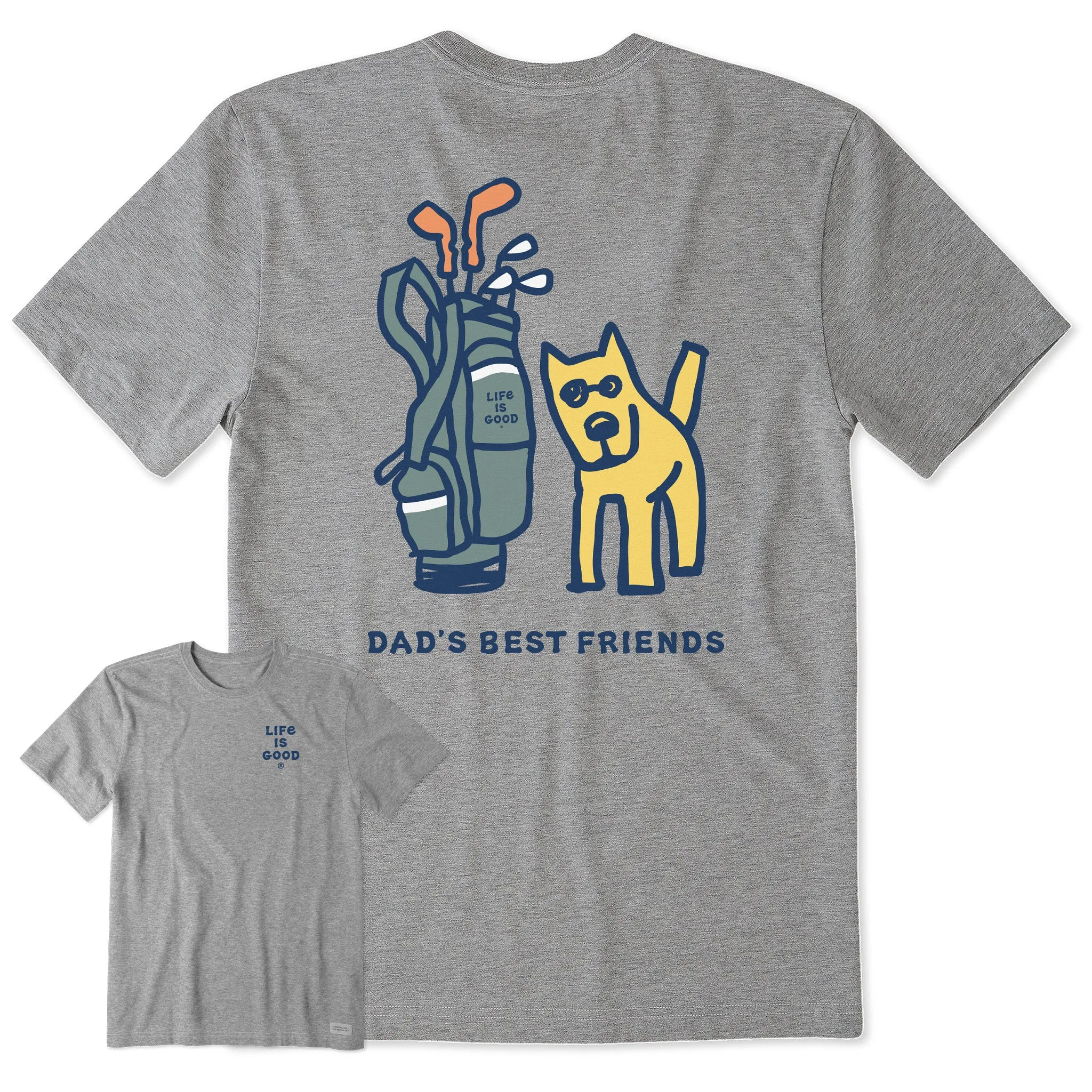 Men's Rocket Golf Dads Best Friends Short Sleeve Crusher Tee Life is Good
