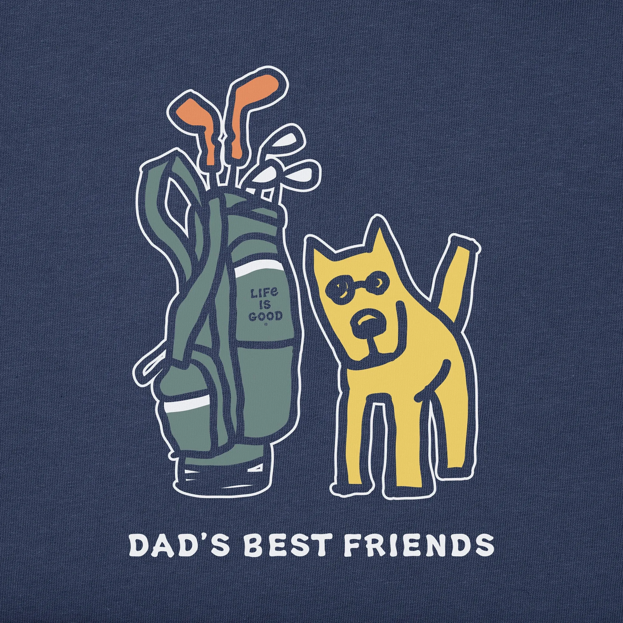 Men's Rocket Golf Dads Best Friends Short Sleeve Crusher Tee Life is Good
