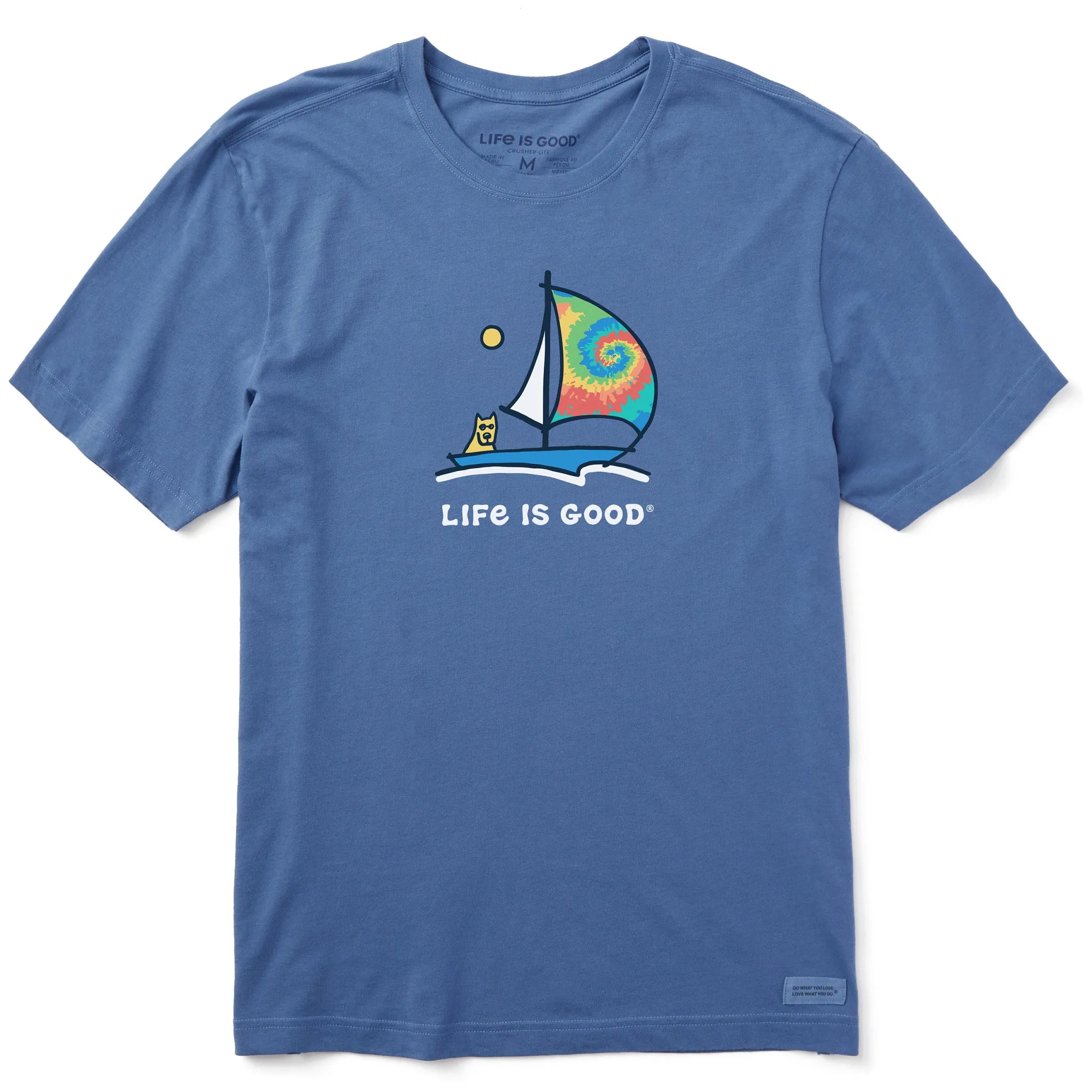 Men's Rocket Tie Dye Sailboat Short Sleeve Crusher Tee Life is Good