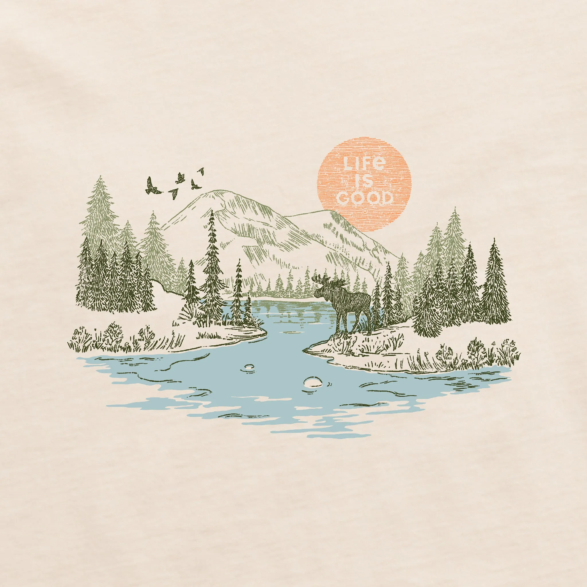 Men's Rural Linework Short Sleeve Crusher Tee Life is Good