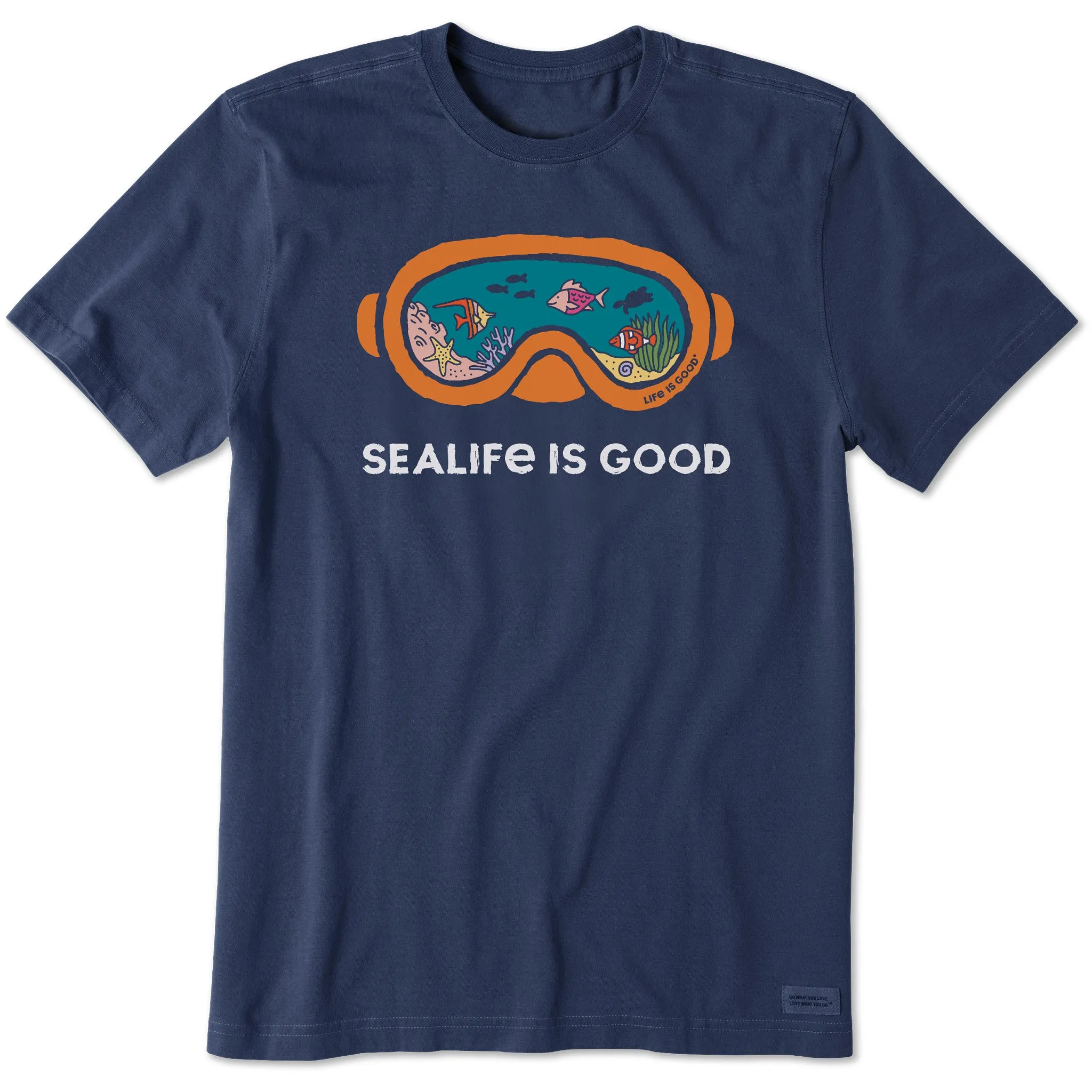 Men's Sealife Scuba Mask Short Sleeve Crusher Tee Life is Good