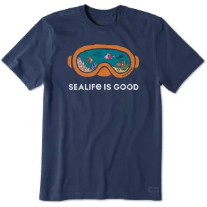 Men's Sealife Scuba Mask Short Sleeve Crusher Tee Life is Good