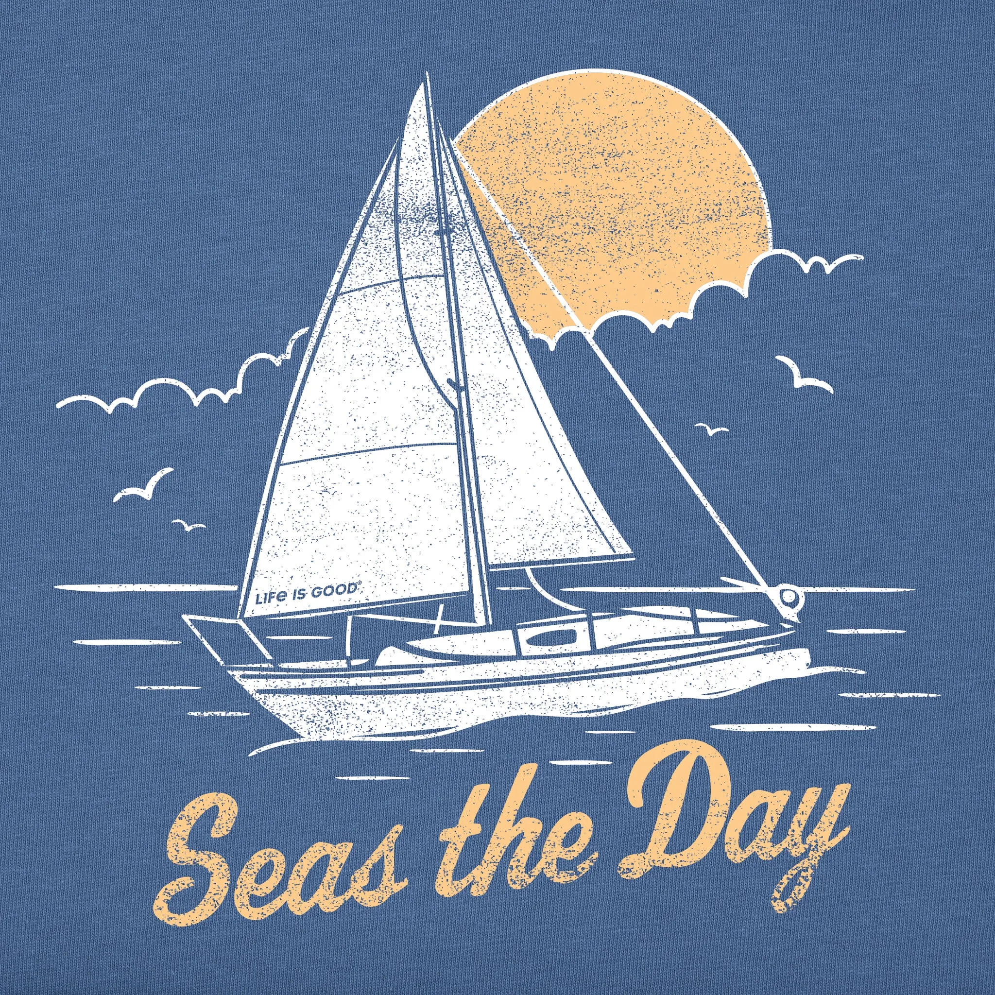 Men's Seas The Day Sailboat Short Sleeve Tee Life is Good