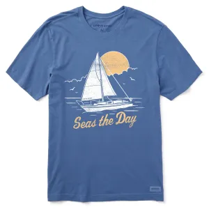 Men's Seas The Day Sailboat Short Sleeve Tee Life is Good