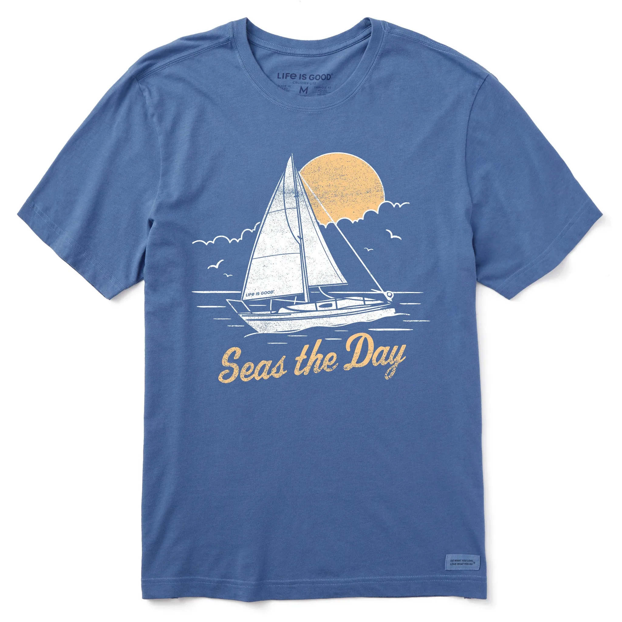 Men's Seas The Day Sailboat Short Sleeve Tee Life is Good