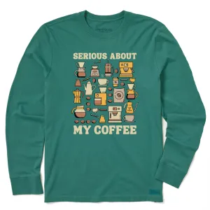 Men's Serious About My Coffee Long Sleeve Crusher Tee Life is Good