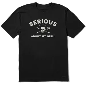 Men's Serious About My Grill Short Sleeve Crusher Tee Life is Good