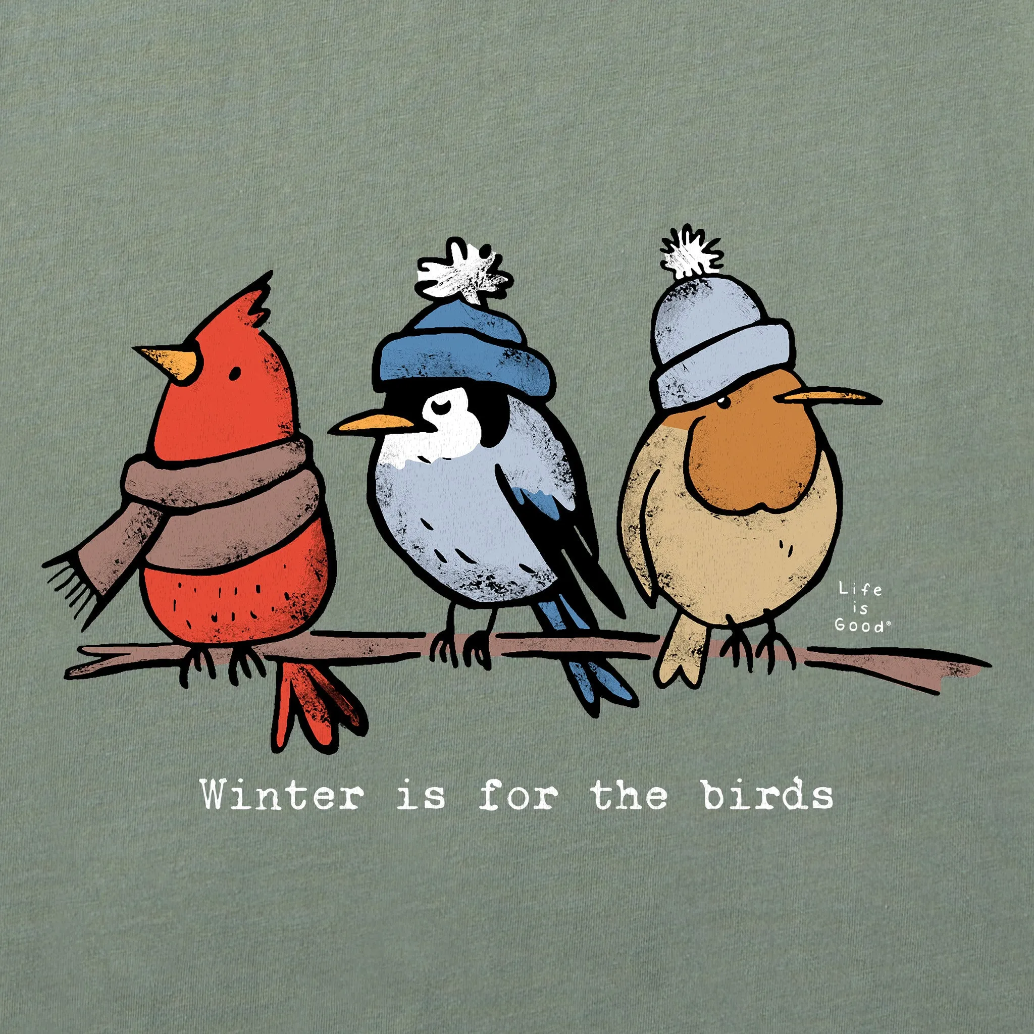 Men's Shady Winter is for the Birds Long Sleeve Crusher Tee Life is Good