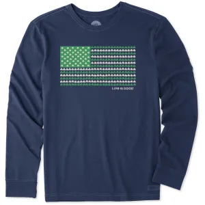 Men's Shamrock Flag Long Sleeve Crusher Tee Life is Good