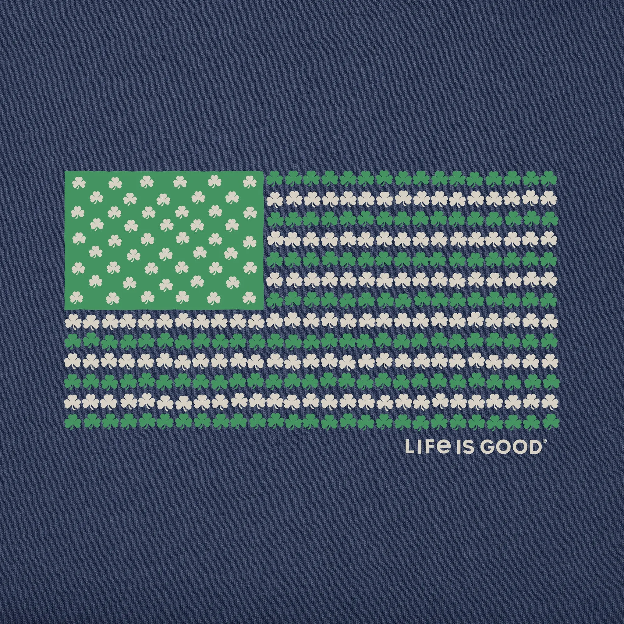 Men's Shamrock Flag Long Sleeve Crusher Tee Life is Good