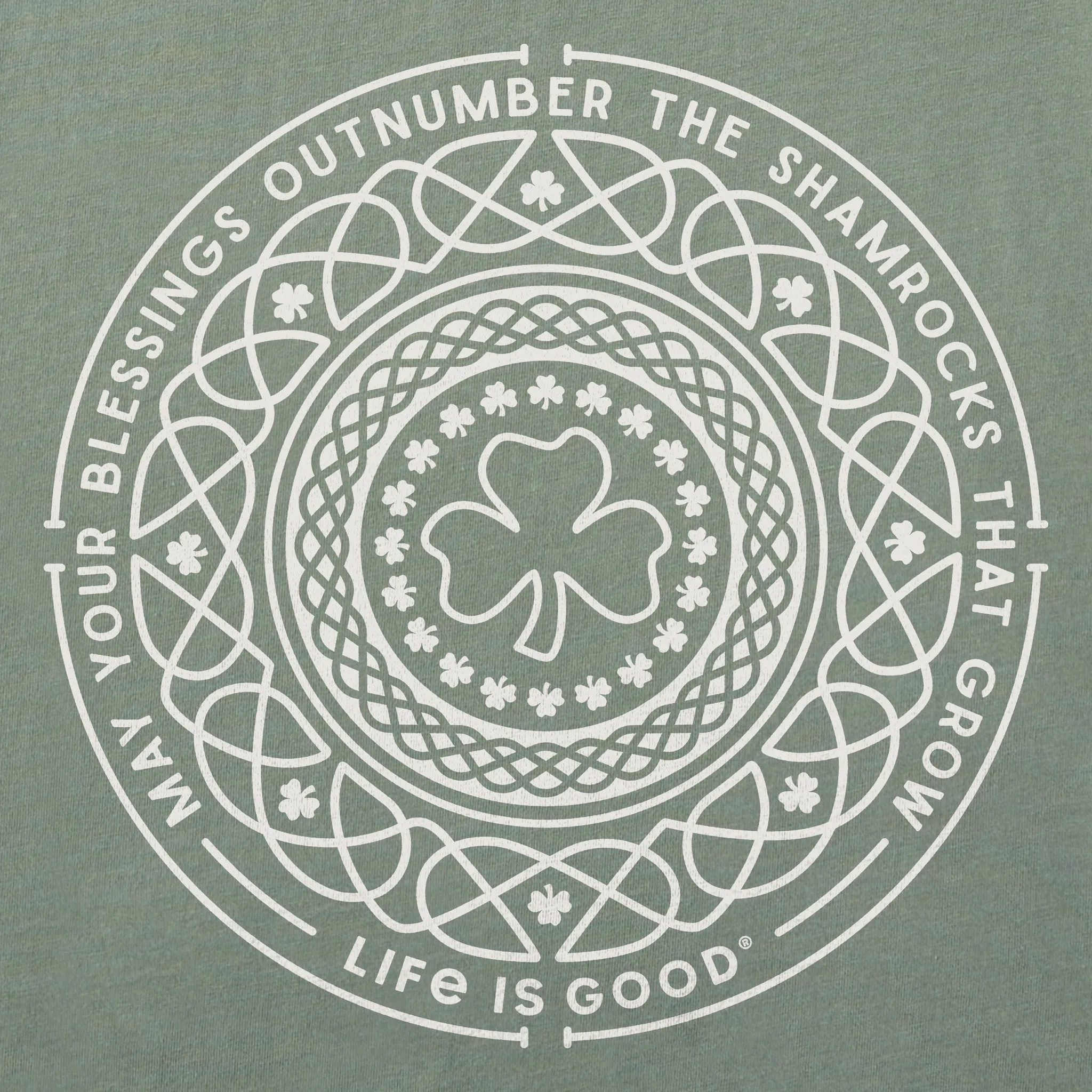 Men's Shamrock Mandala Short Sleeve Crusher Tee Life is Good