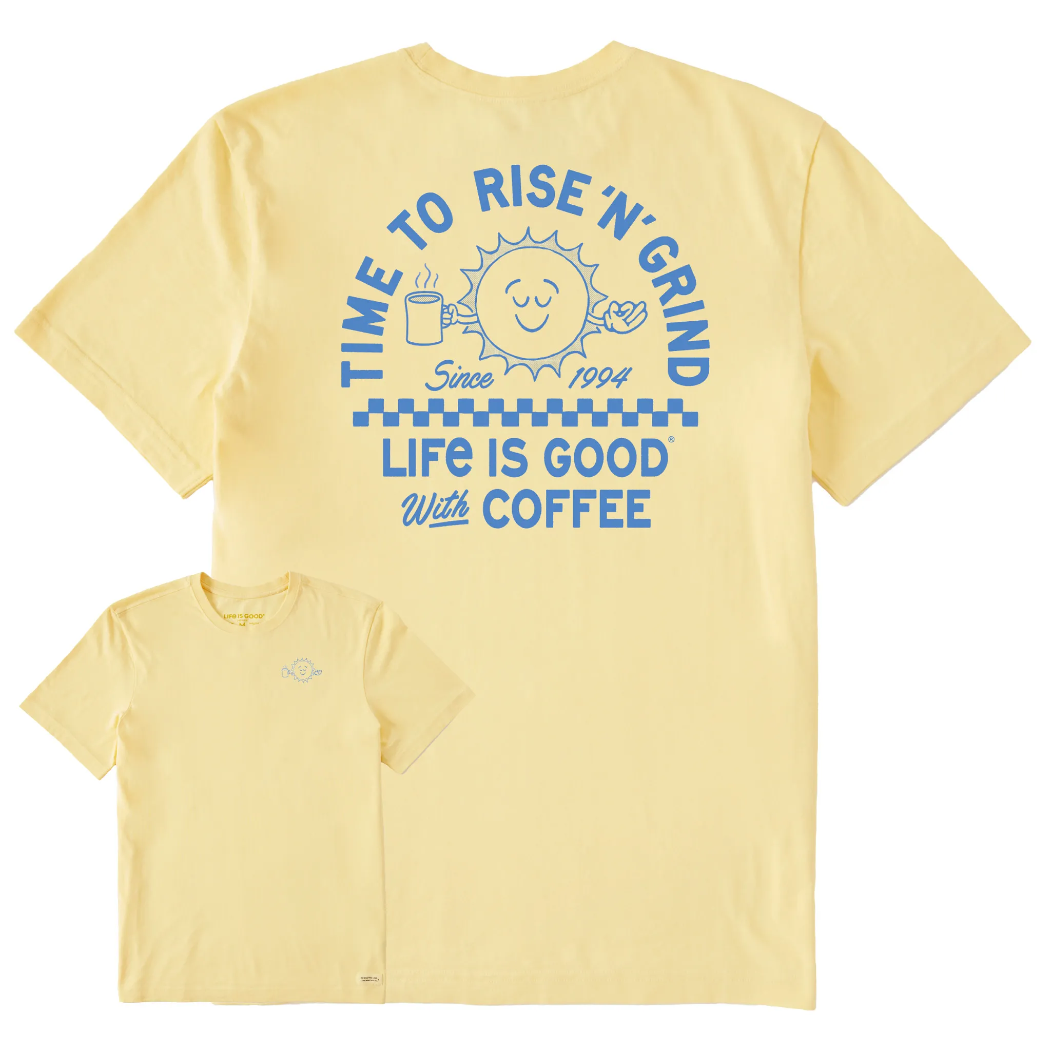 Men's Showtime Rise Coffee Sun Short Sleeve Crusher Tee Life is Good