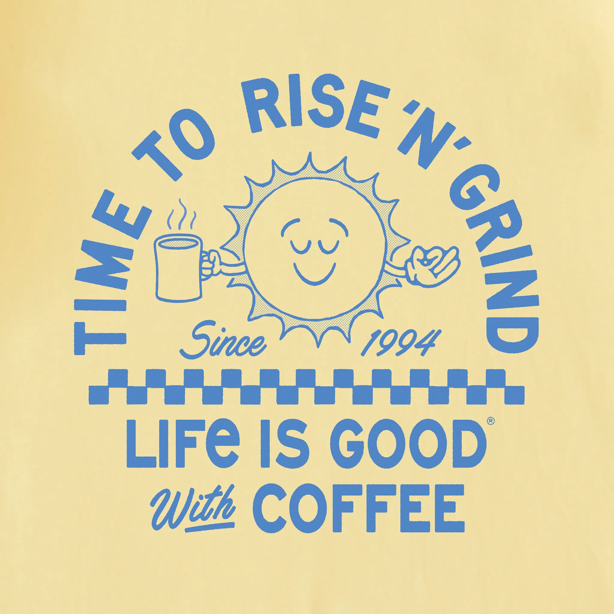 Men's Showtime Rise Coffee Sun Short Sleeve Crusher Tee Life is Good