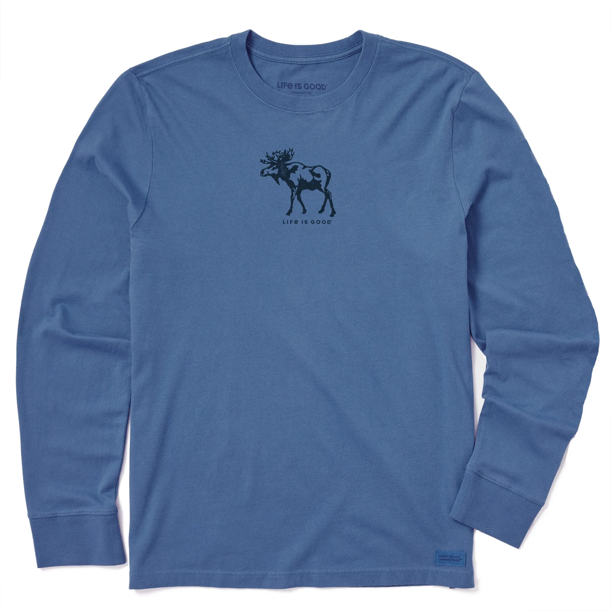 Men's Simple Moose Long Sleeve Crusher-LITE Tee Life is Good