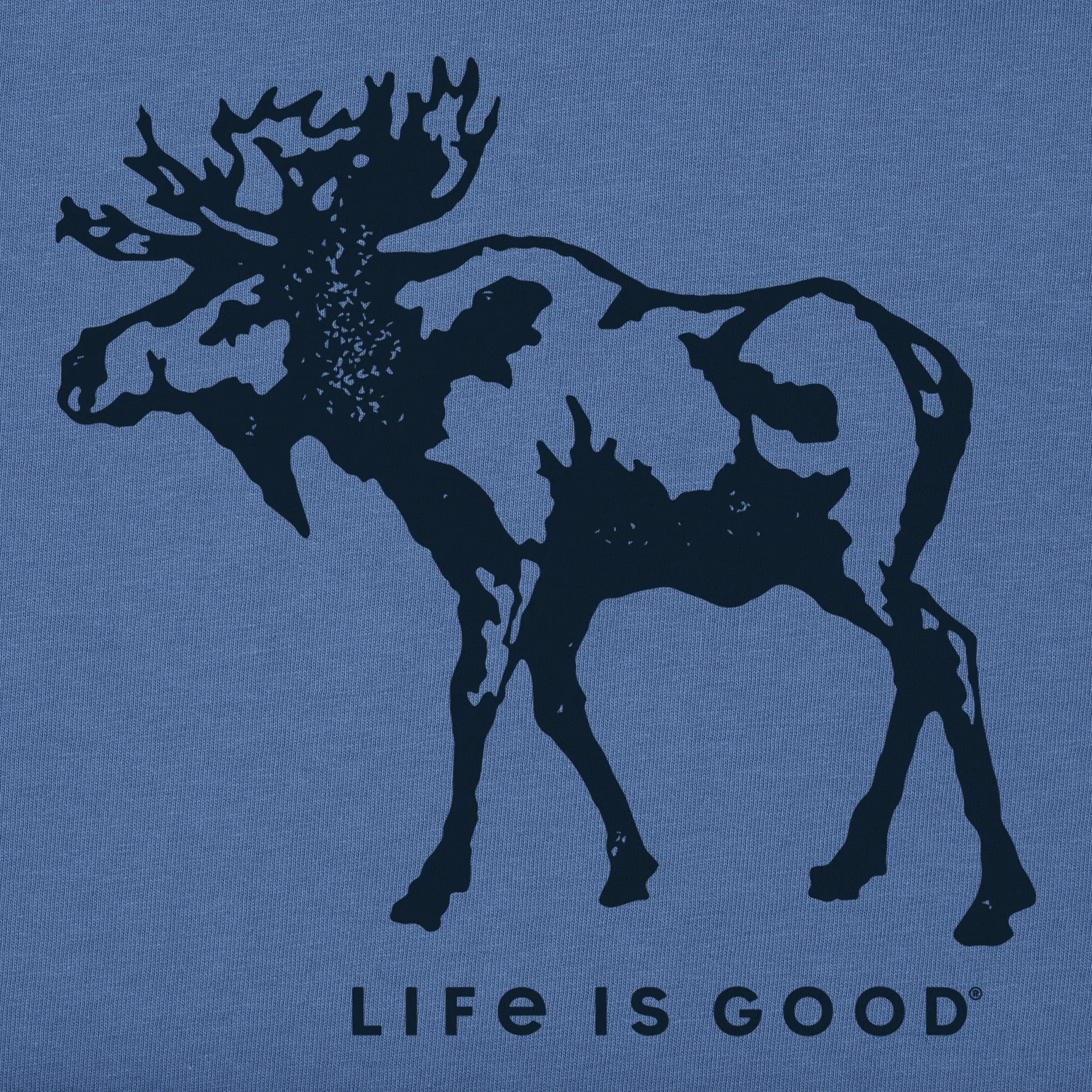 Men's Simple Moose Long Sleeve Crusher-LITE Tee Life is Good