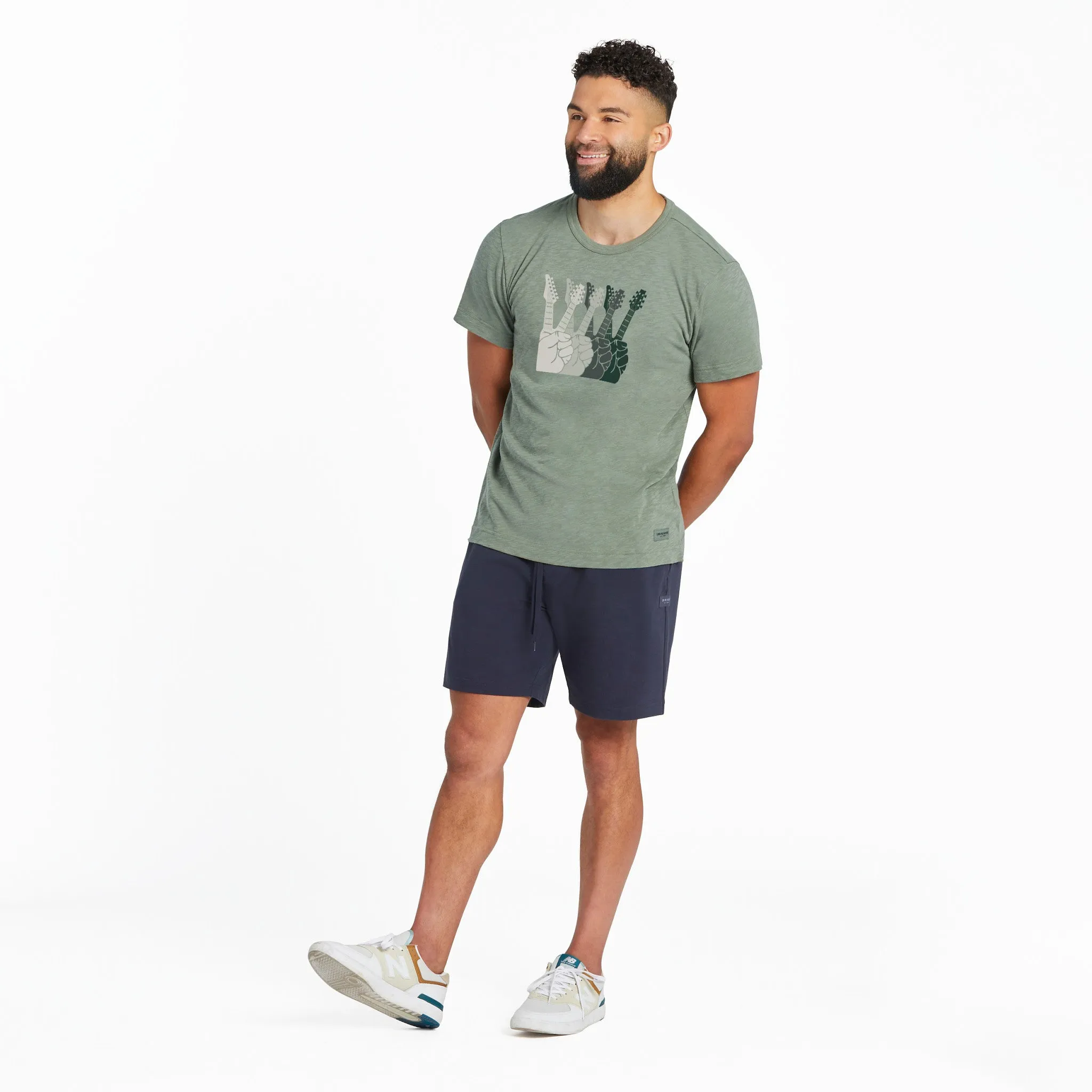 Men's Simple Peace Guitars Textured Slub Tee Life is Good