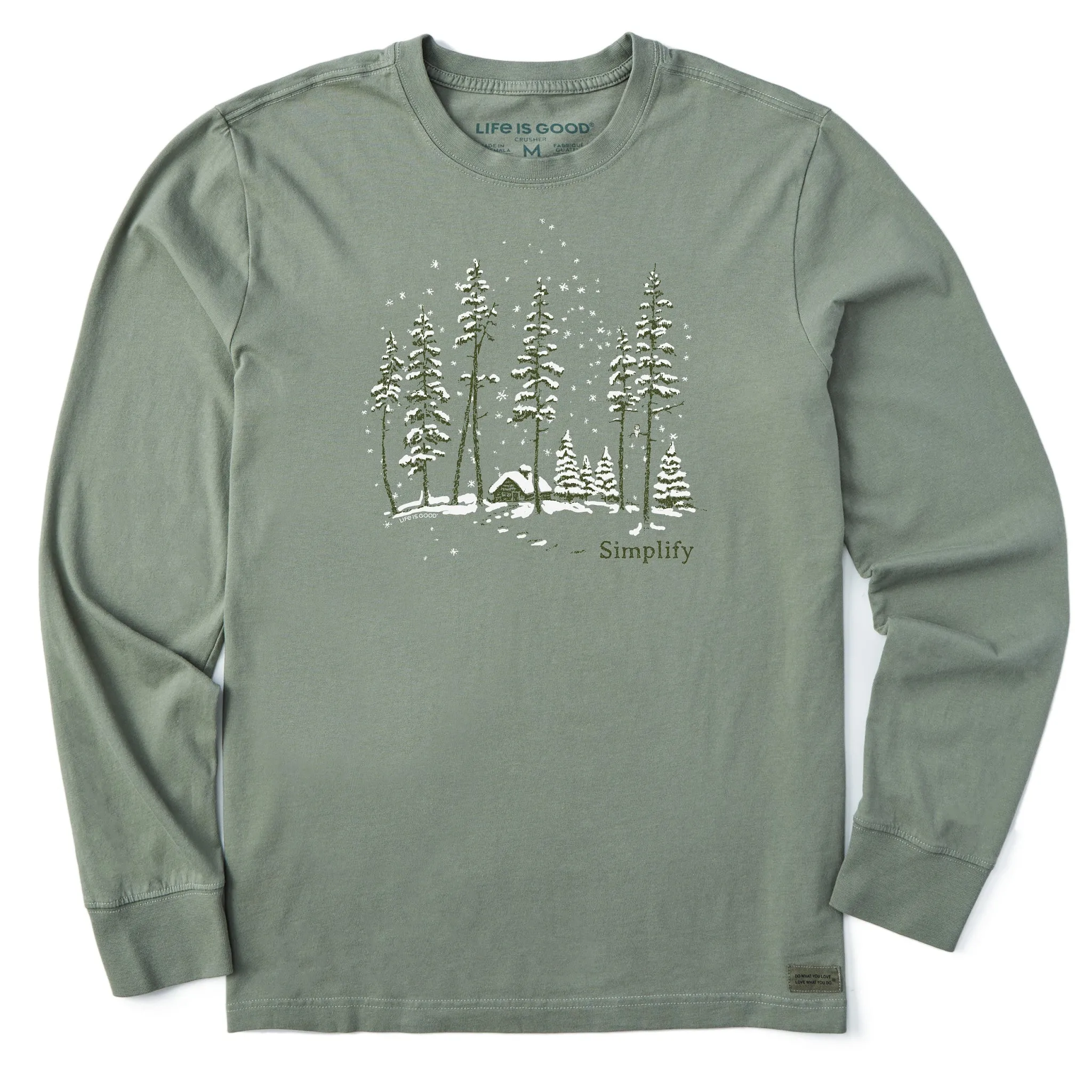 Men's Simplify Snowy Cabin Long Sleeve Crusher Tee Life is Good