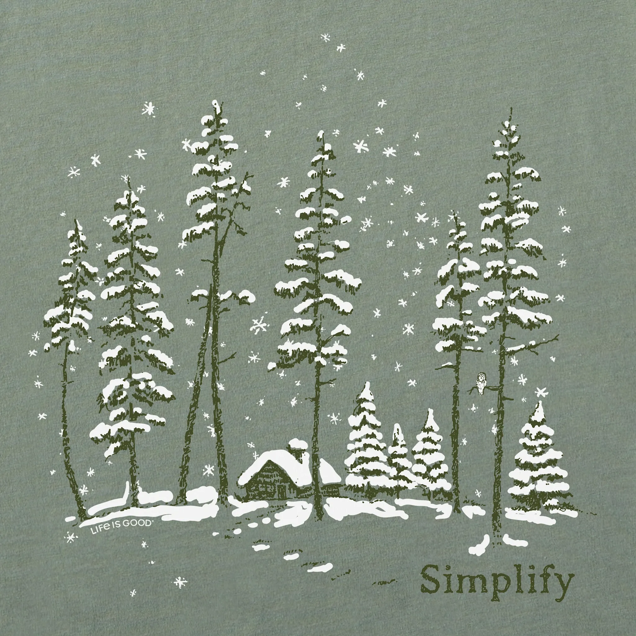 Men's Simplify Snowy Cabin Long Sleeve Crusher Tee Life is Good