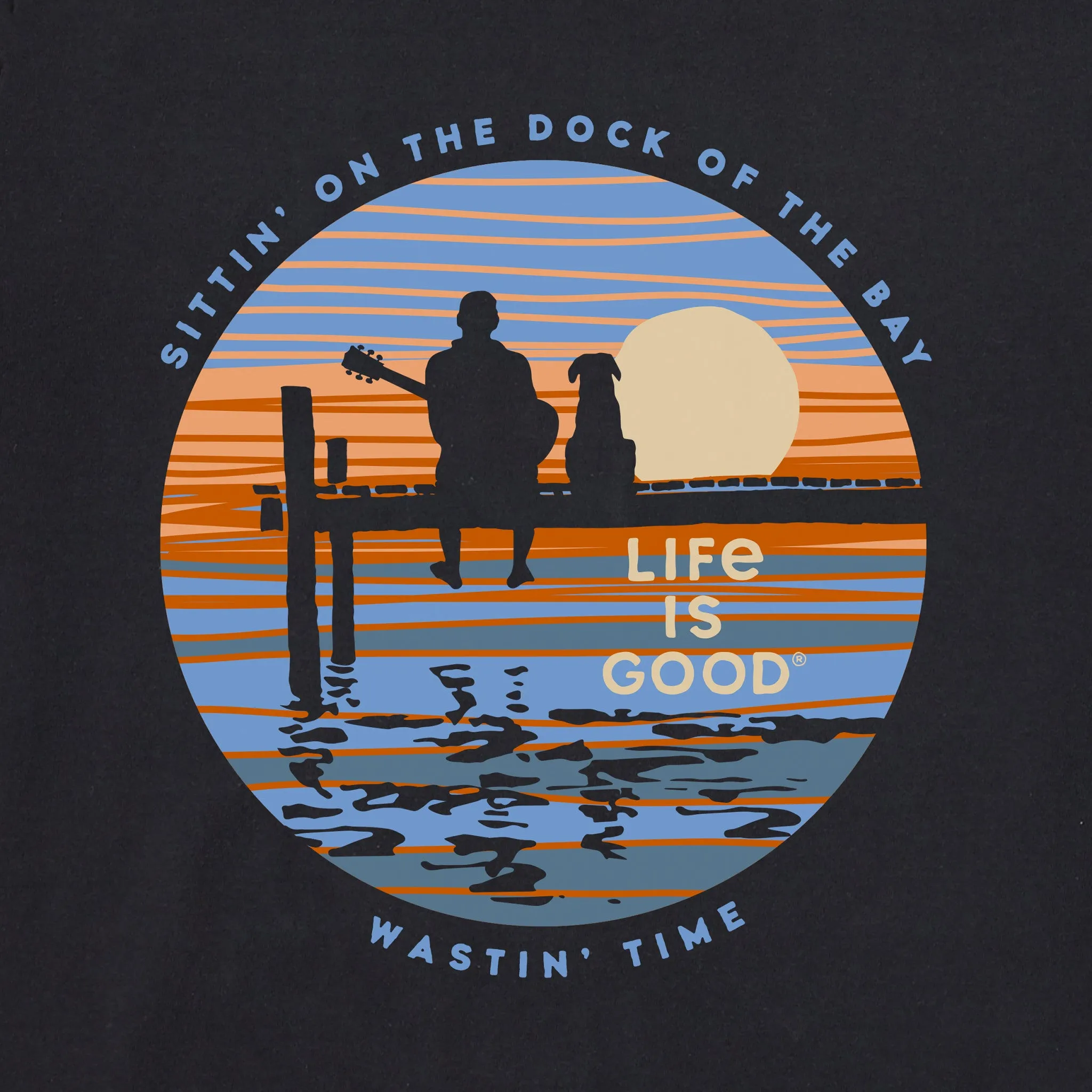 Men's Sittin On the Dock of the Bay Short Sleeve Crusher Tee Life is Good