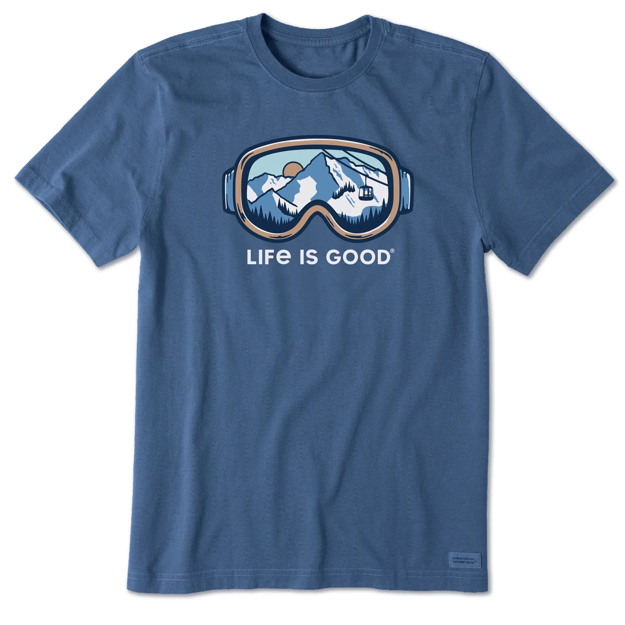 Men's Ski Goggle Landscape Short Sleeve Crusher Tee Life is Good