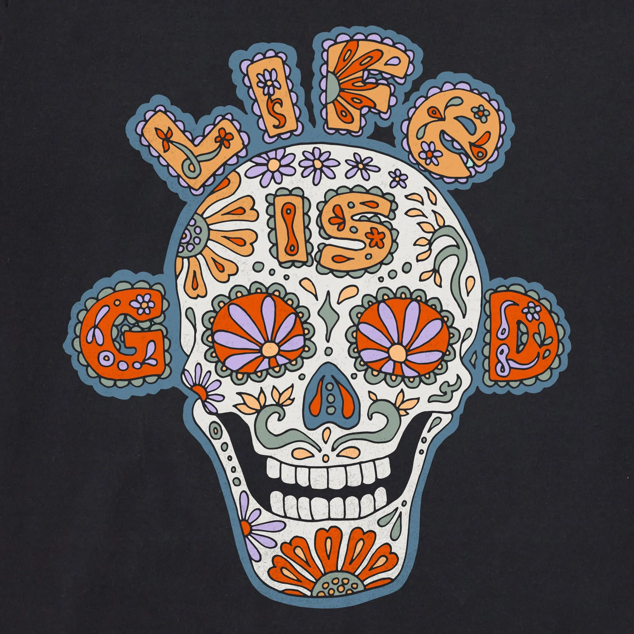 Men's Skull Short Sleeve Crusher Tee Life is Good