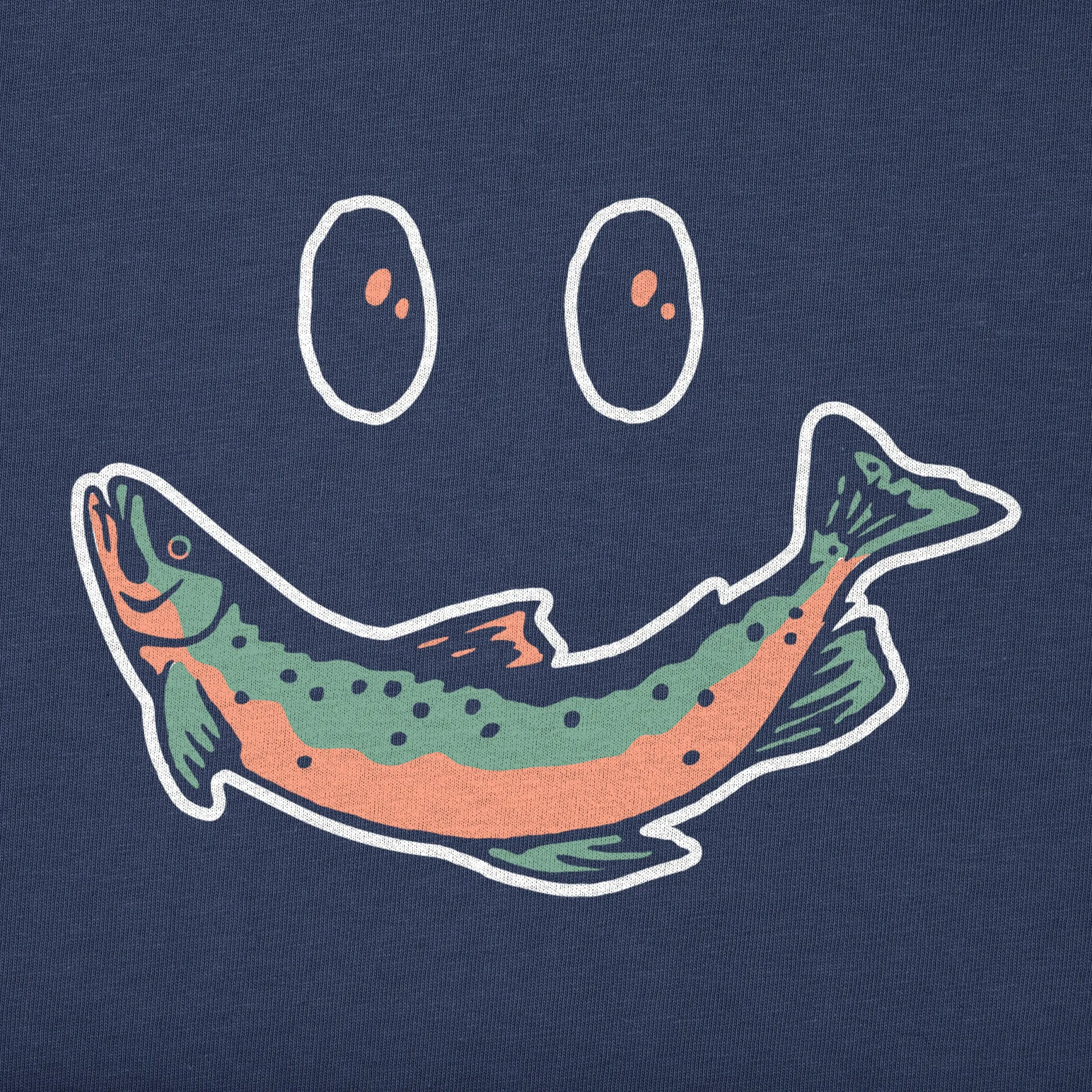 Men's Smile Fish Long Sleeve Crusher Tee Life is Good