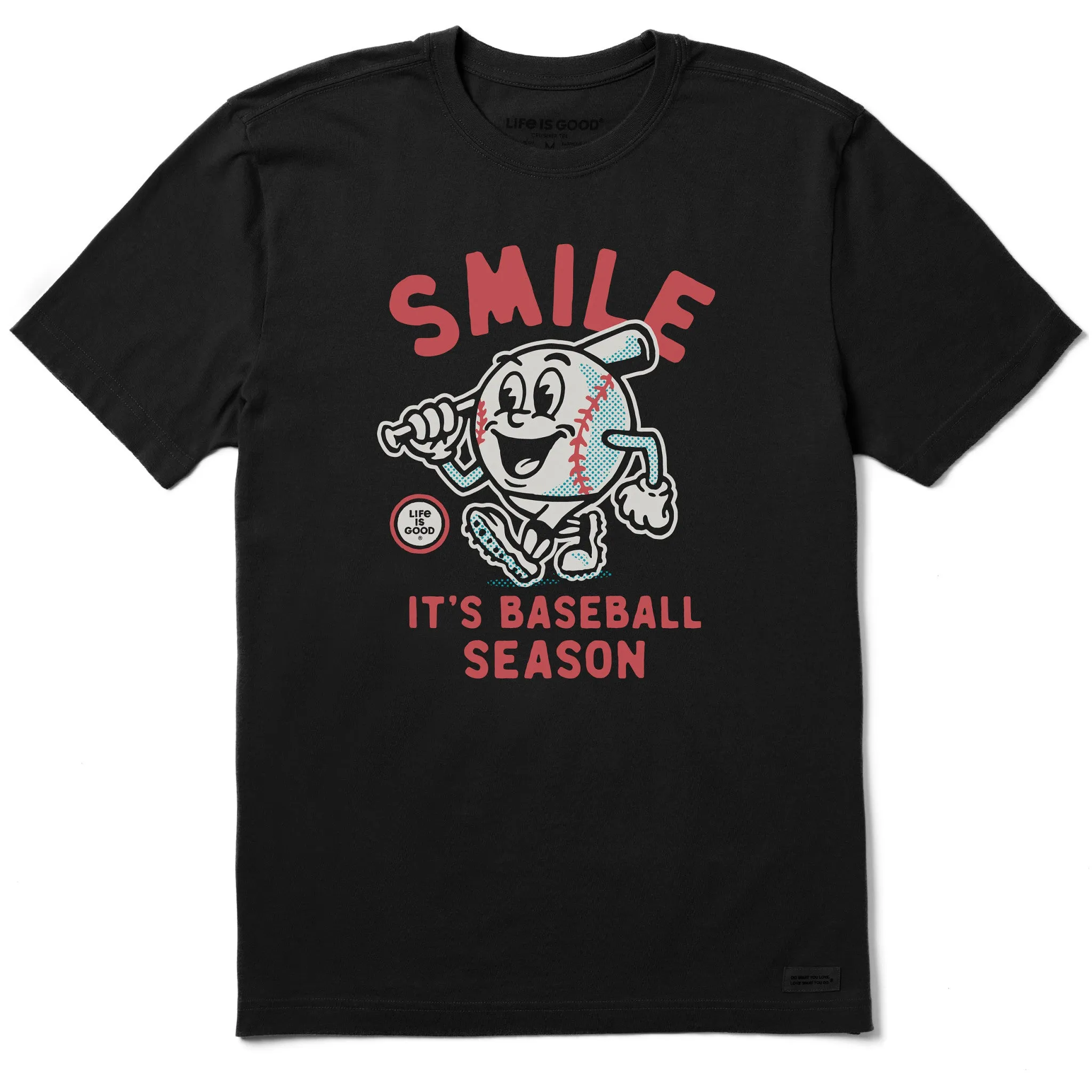 Men's Smile It's Baseball Season Mascot Short Sleeve Crusher Tee Life is Good