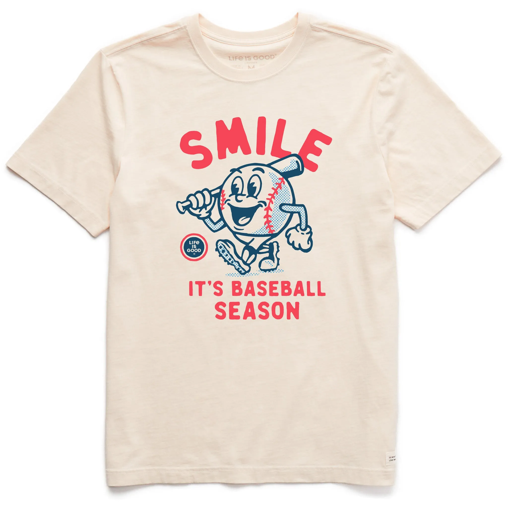 Men's Smile It's Baseball Season Mascot Short Sleeve Crusher Tee Life is Good