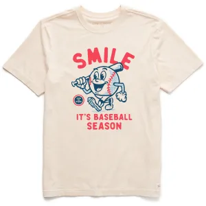 Men's Smile It's Baseball Season Mascot Short Sleeve Crusher Tee Life is Good