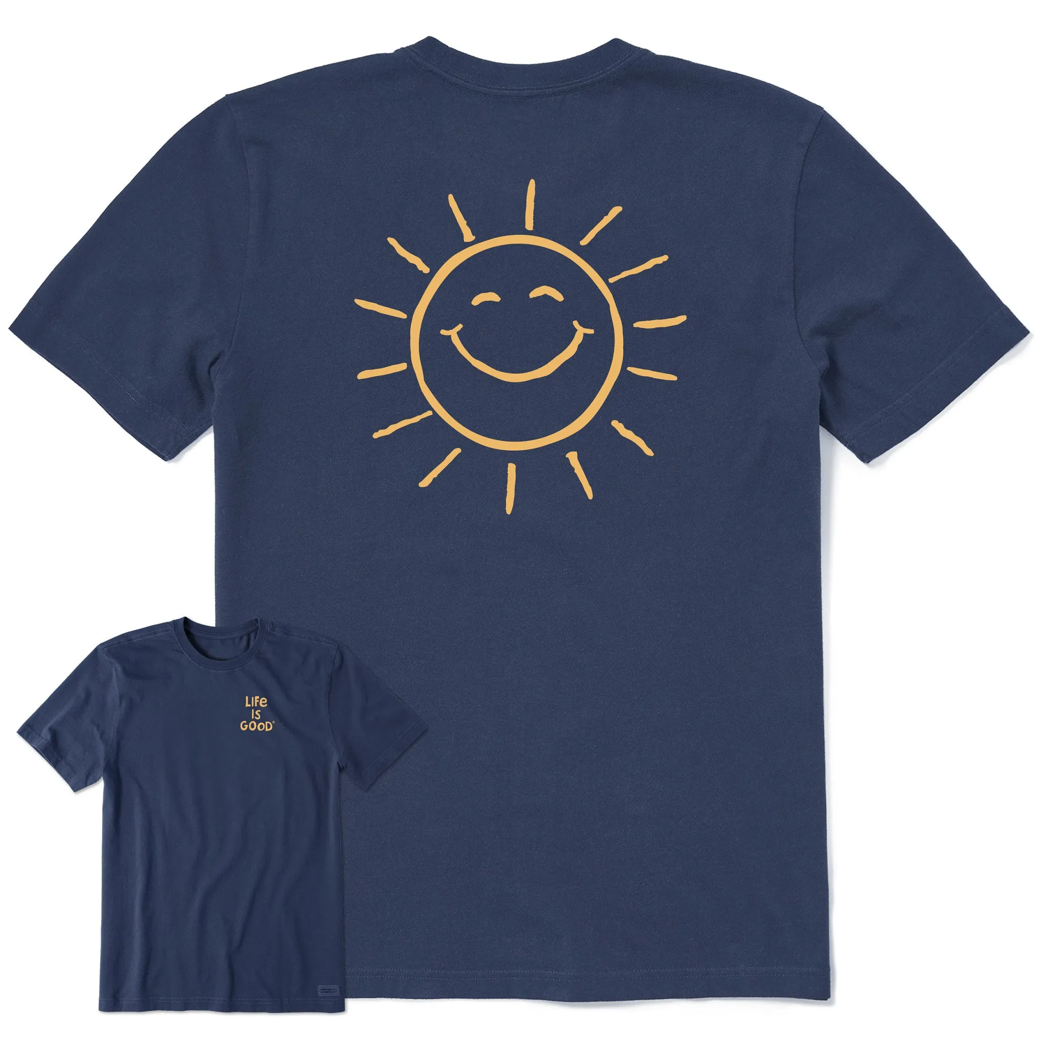 Men's Smile Sunshine Short Sleeve Crusher Tee Life is Good