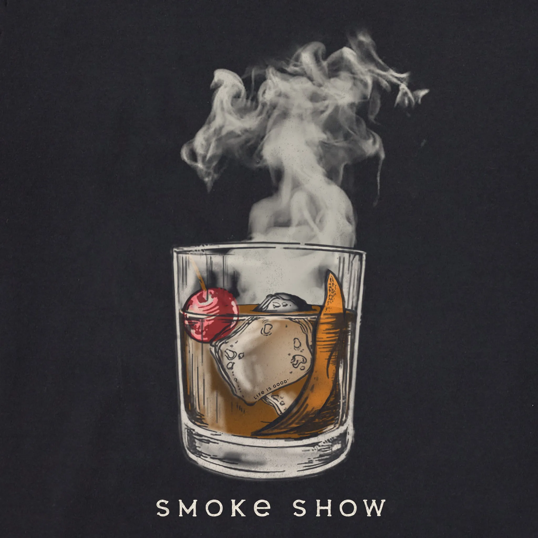 Men's Smoke Old Fashioned Short Sleeve Tee Life is Good