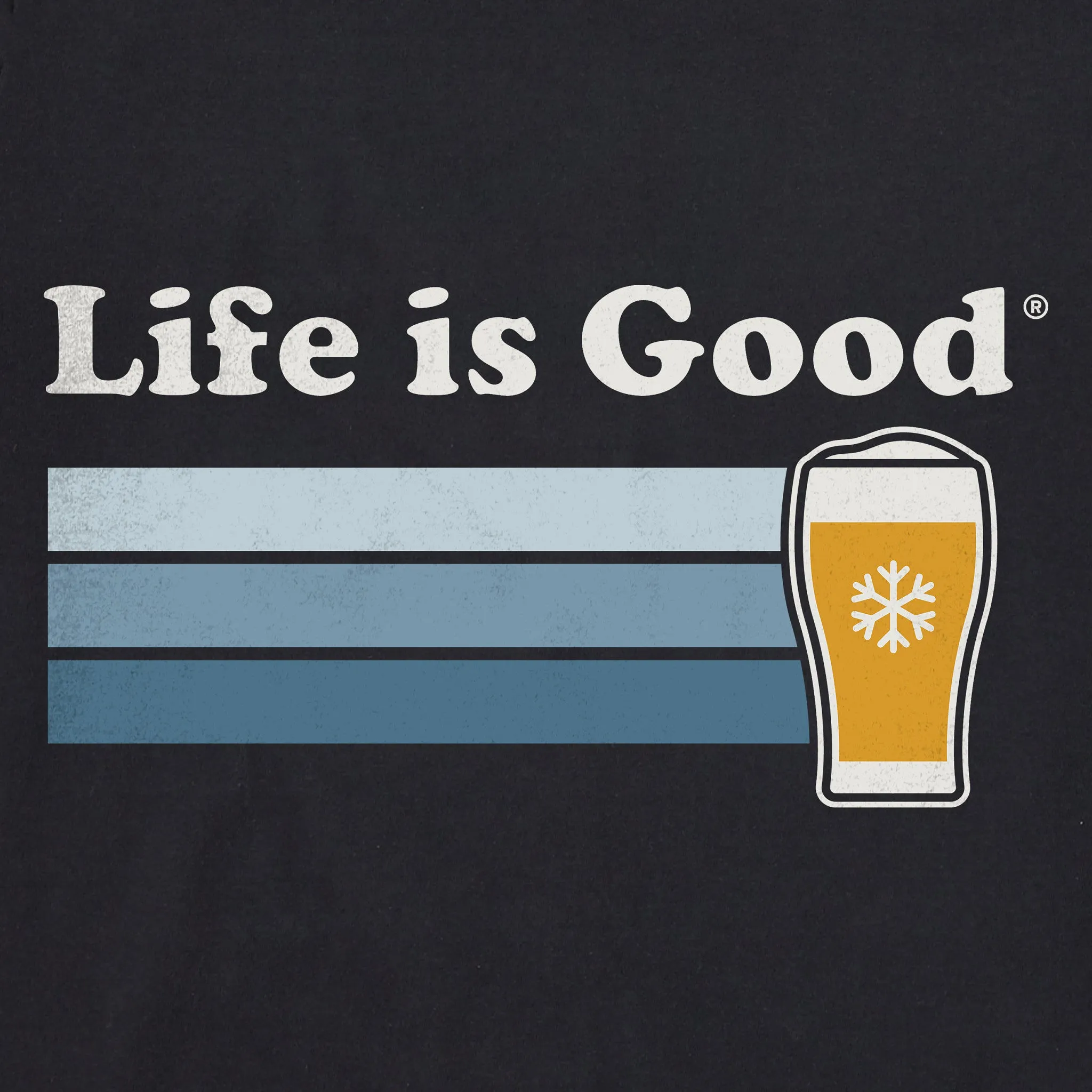 Men's Snowflake Beer Stripes Long Sleeve Crusher Tee Life is Good