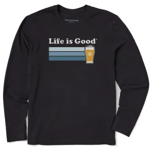 Men's Snowflake Beer Stripes Long Sleeve Crusher Tee Life is Good