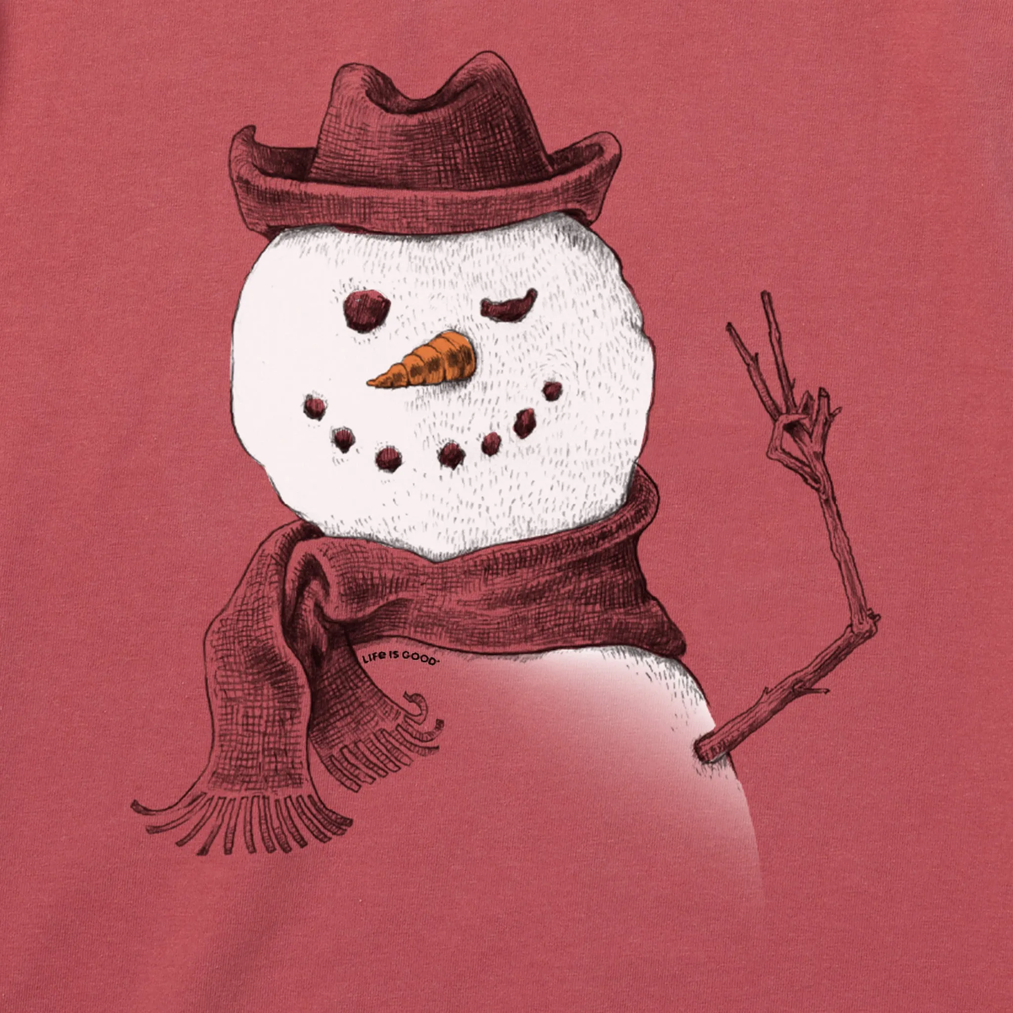 Men's Snowman Peace Sign Short Sleeve Crusher Tee Life is Good