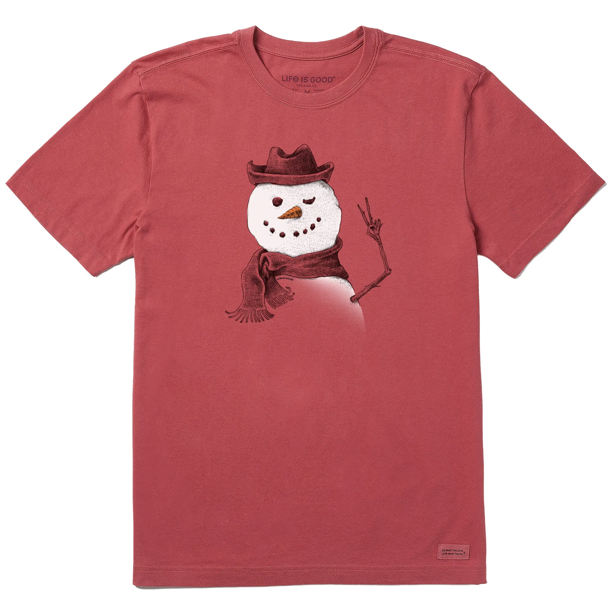 Men's Snowman Peace Sign Short Sleeve Crusher Tee Life is Good